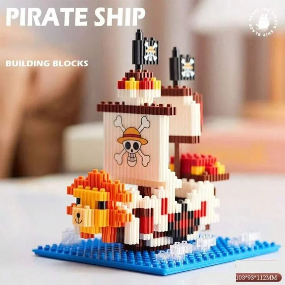 1pc Anime Pirate Ship Teen Building Blocks Sunshine Miles Merry World Of Warcrat